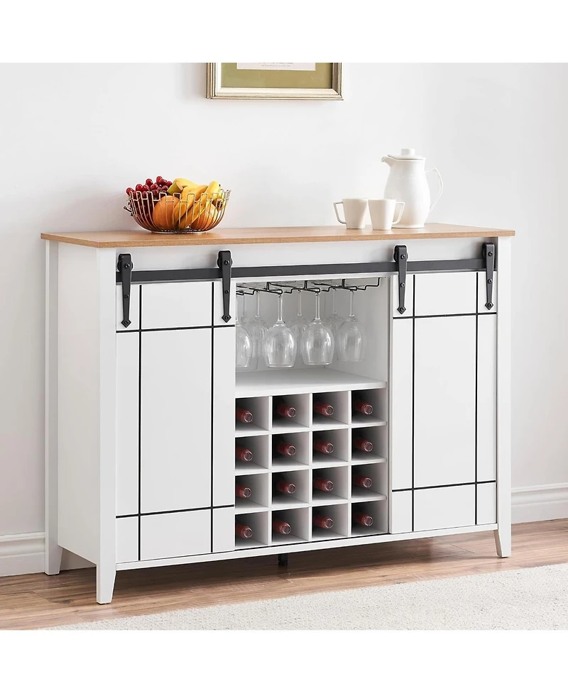 gaomon Coffee Bar Cabinet Wine Glass Rack
