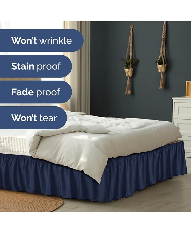 Cgk Unlimited Ruffled Elastic Wrap Around Bedskirt Inch Drop