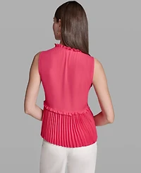 Bcbg Women's Ruffles Pleated Hem Top