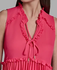 Bcbg Women's Ruffles Pleated Hem Top