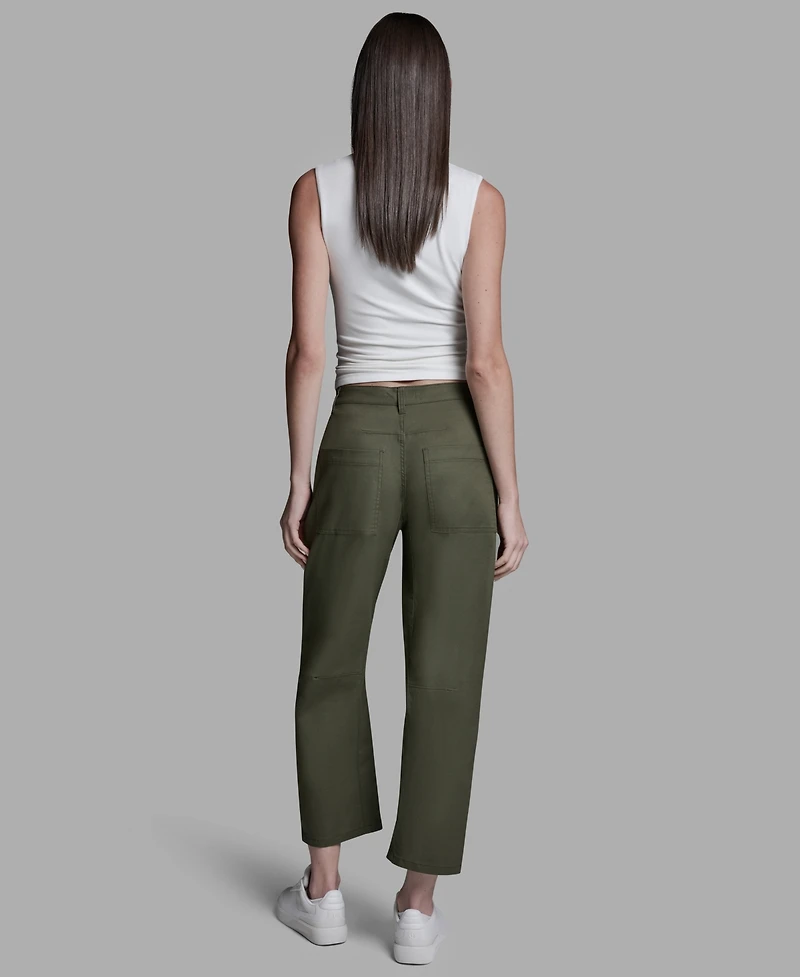 Bcbg Women's Mid-Rise Pocket Detail Barrel Pants