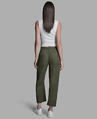 Bcbg Women's Mid-Rise Pocket Detail Barrel Pants