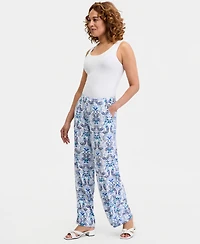 Jm Collection Women's Printed High Rise Pull-On Pants, Macy's Exclusive
