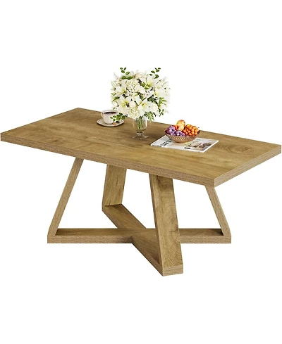 Tribesigns 47.2" Rectangle Coffee Table for Living Room, Farmhouse Style