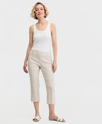 Jm Collection Women's Jacquard Mid Rise Pull-On Capri Pants, Macy's Exclusive
