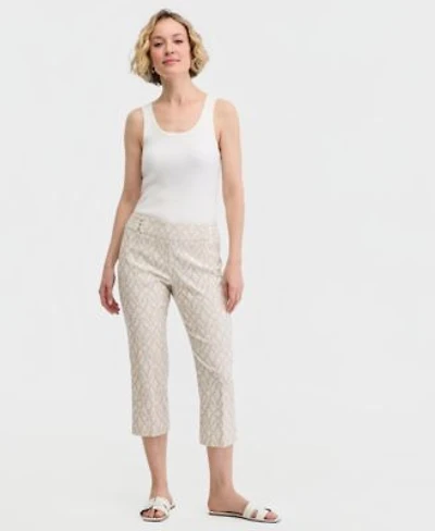 Jm Collection Womens Jacquard Mid Rise Pull On Capri Pants Macys Exclusive