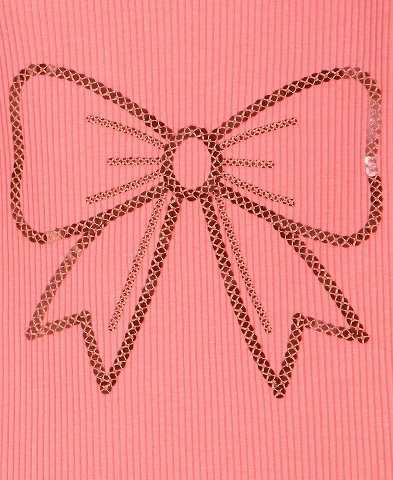 Kids Headquarters Girls' 2T-4T Flutter Sleeve Ribbed Top and Printed Tulle Skort, 2-Piece Set