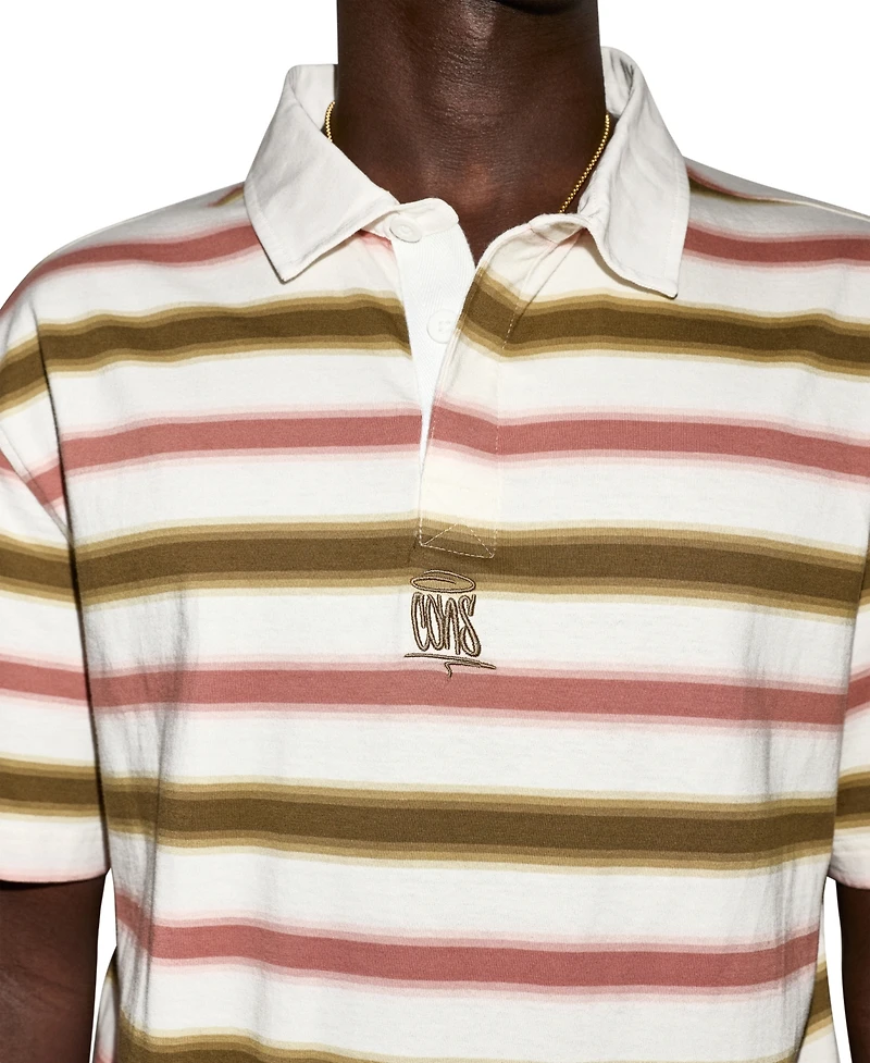Converse Men's Script Striped Short-Sleeve Polo Shirt