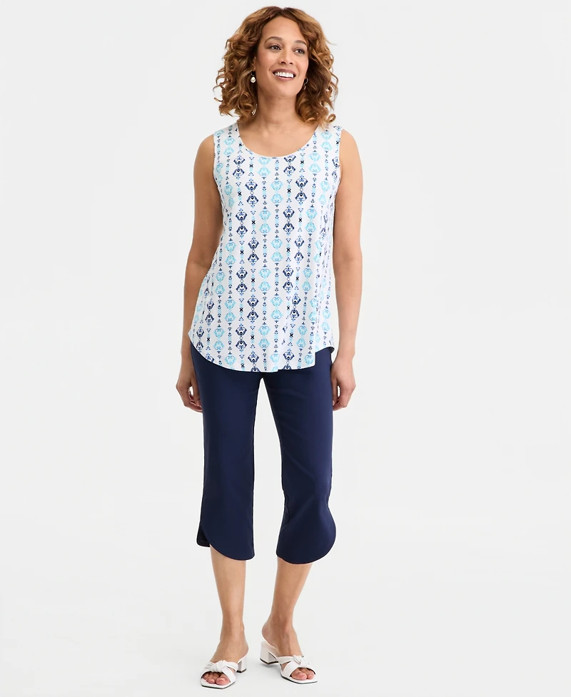 Jm Collection Women's Printed Scoop-Neck Sleeveless Tank Top, Macy's Exclusive