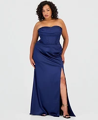 Katia Rae Trendy Plus Sweetheart-Neck Corset Gown