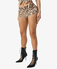 True Religion Women's Spicy Mid-Rise Flap Shorts