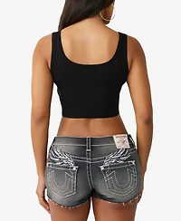 True Religion Women's Crystal Bandana Rib Tank Top