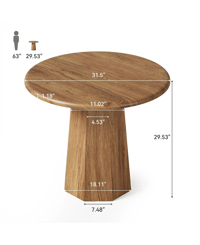 Tribesigns 31.5" Round Dining Table for 4, Wood Kitchen Table, Small Dinner Table