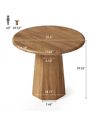 Tribesigns 31.5" Round Dining Table for 4, Wood Kitchen Table, Small Dinner Table