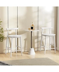 Slickblue Counter Height Bar Chair Set with Acacia Wood Frame and Supporting Legs