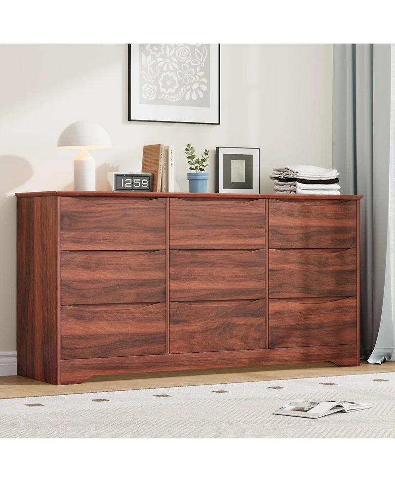 gaomon Wooden Dresser with Drawers, Tall Modern Closet with Deep Storage, Large Chest of Drawers with Wide Top