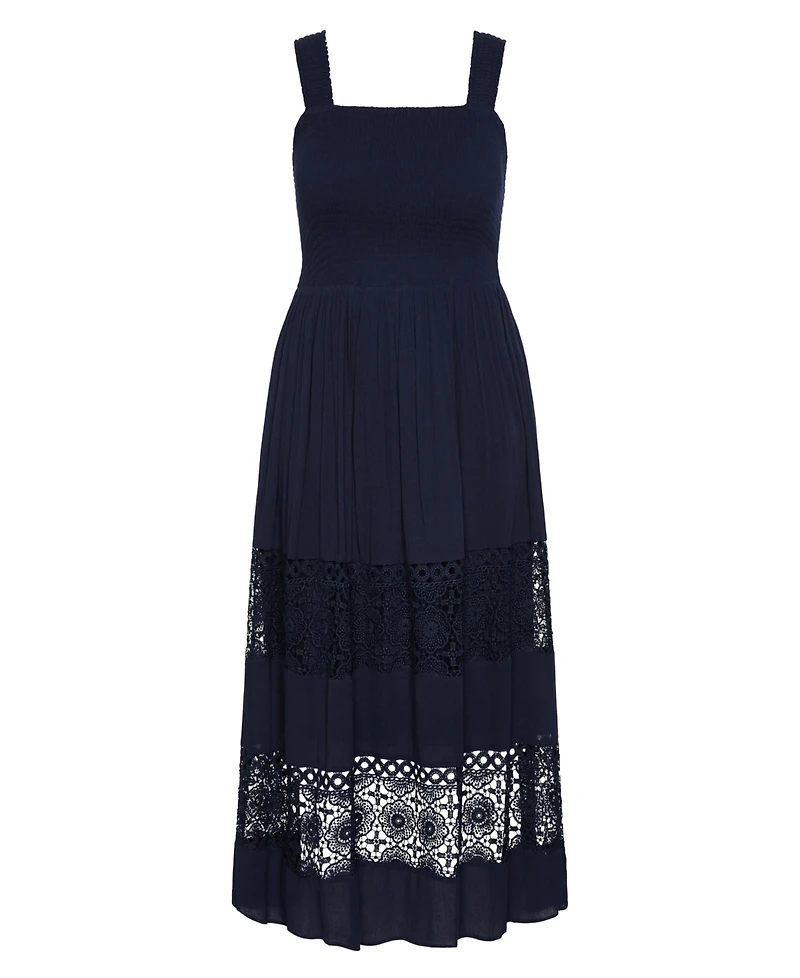 City Chic Plus By The Beach Crochet Maxi Dress
