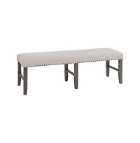Jofran Willow Creek Distressed Solid Wood Upholstered Dining Bench