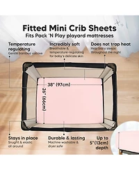 KeaBabies 2-Pack Mini Crib Sheets, Pack and Play Sheets Fitted, N Organic Fitted Sheet Cover