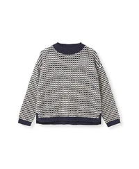 Celtic & Co. Women's Micro Check Funnel Neck Sweater