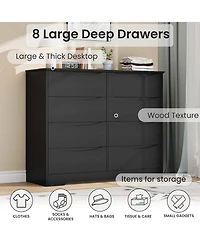 gaomon Wooden Dresser with Drawers, Tall Modern Closet with Deep Storage, Large Chest of Drawers with Wide Top