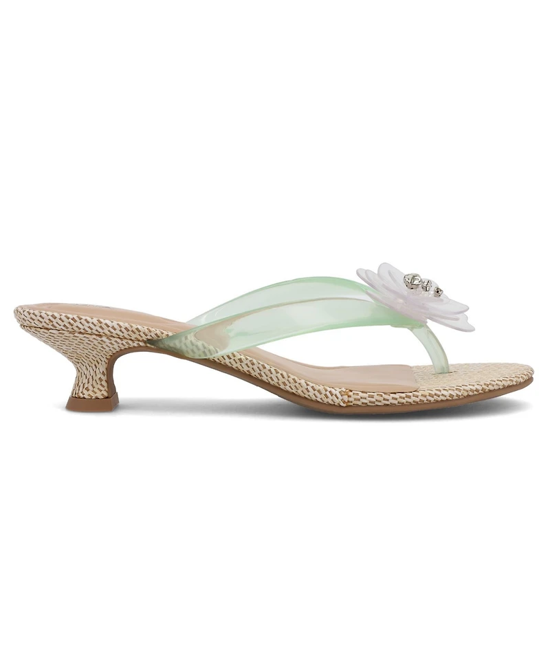 Mia Women's Magnoleia Flower Slip-On Dress Sandals