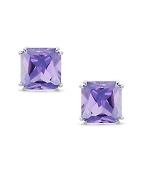 Bling Jewelry 12MM Princess Cut Cubic Zirconia Cz Solitaire Statement Clip On Stud Earrings Non Pierced