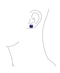 Bling Jewelry 12MM Princess Cut Cubic Zirconia Cz Solitaire Statement Clip On Stud Earrings Non Pierced