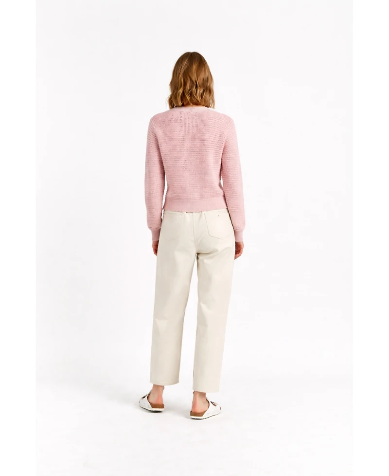 Chinti & Parker Women's and Cotton Snoopy Crochet Peekabo Cardigan