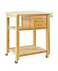 Yigii Kitchen Island Cart with Drawers, Shelves, Towel Rack, Casters