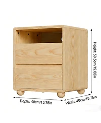 Rainsken Solid Wood Nightstand