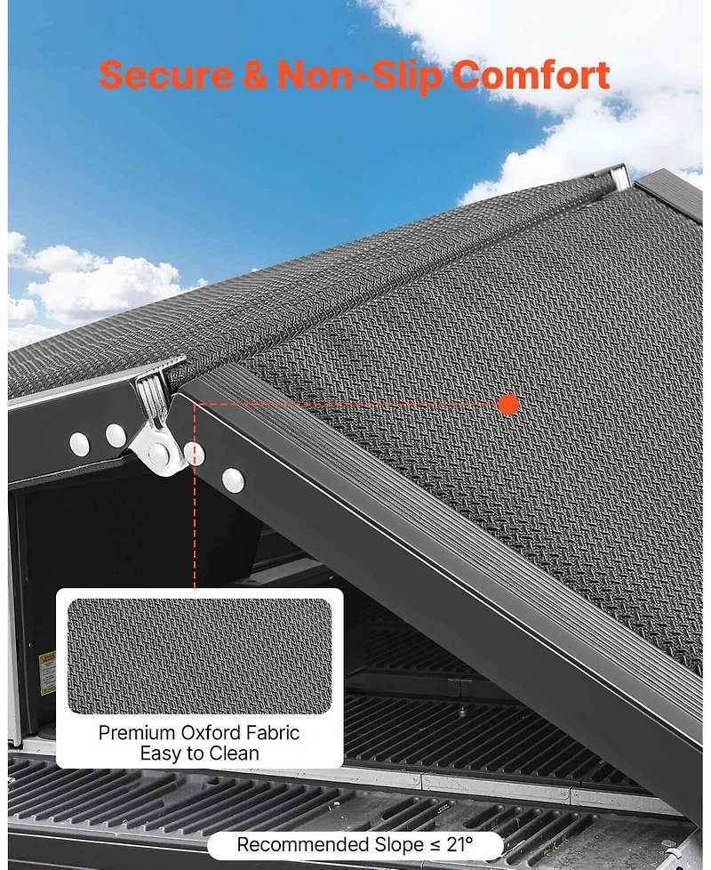 Cozito 71" Folding Dog Ramp 20" Wide, Non-Slip Surface, Supports up to 250 lbs