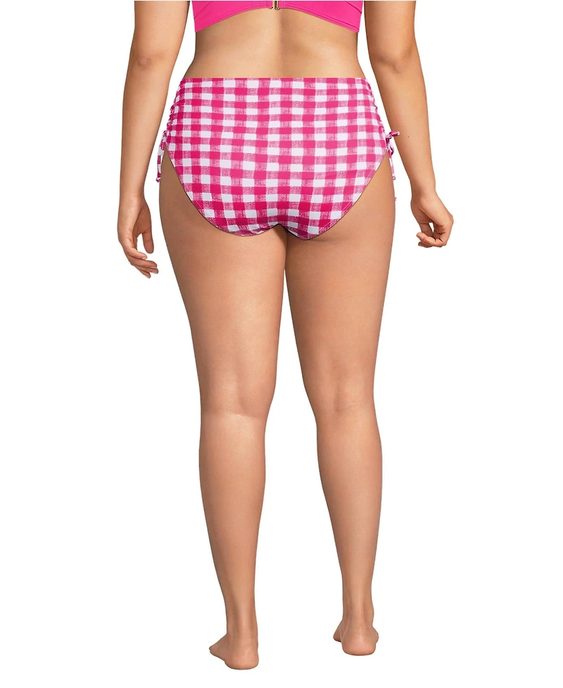 Lands' End Plus Pique High Waisted Adjustable Bikini Bottoms