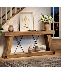 Tribesigns Long Farmhouse Console Table, Industrial Rustic Entryway Furniture for Hallway, Entry, Living Room