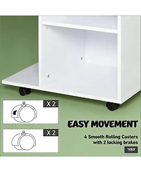 Rainsken Rolling File Cabinet Cart with Wheels, Mobile Printer Stand with Drawer and Adjustable Shelf for Home Office