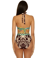 Trina Turk Women's Tie-Back Halter Neck Swim Top