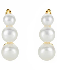 Macy's Cultured Freshwater Pearl (4-5mm) Hoop Earrings in 14k Gold-Plated Sterling Silver