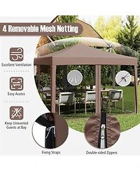 Mecale 10x10 ft Pop-Up Canopy Tent with Mesh Netting, Instant Setup