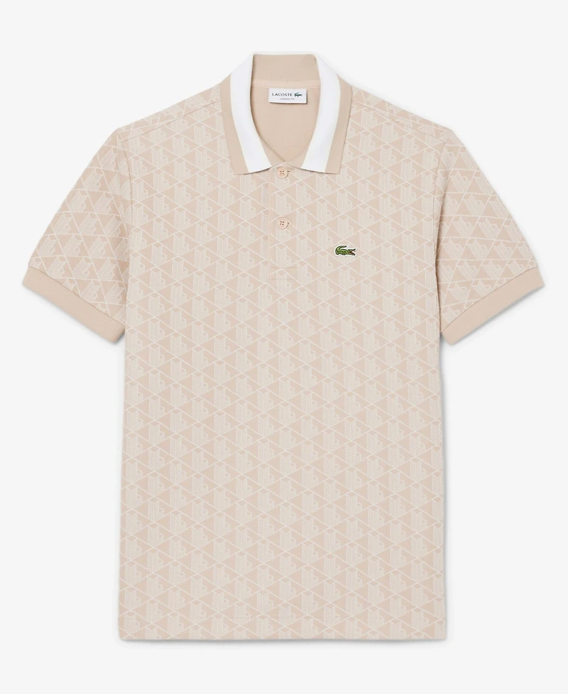 Lacoste Men's Classic Fit Monogram Jacquard Polo Shirt