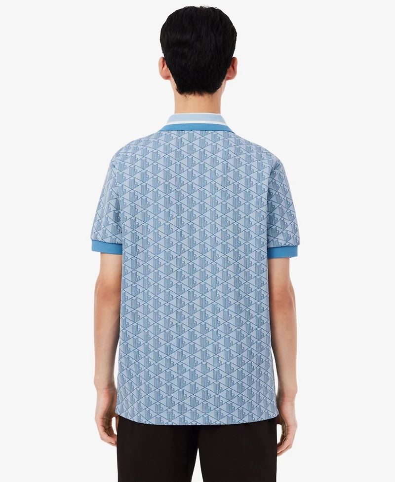 Lacoste Men's Classic Fit Monogram Jacquard Polo Shirt