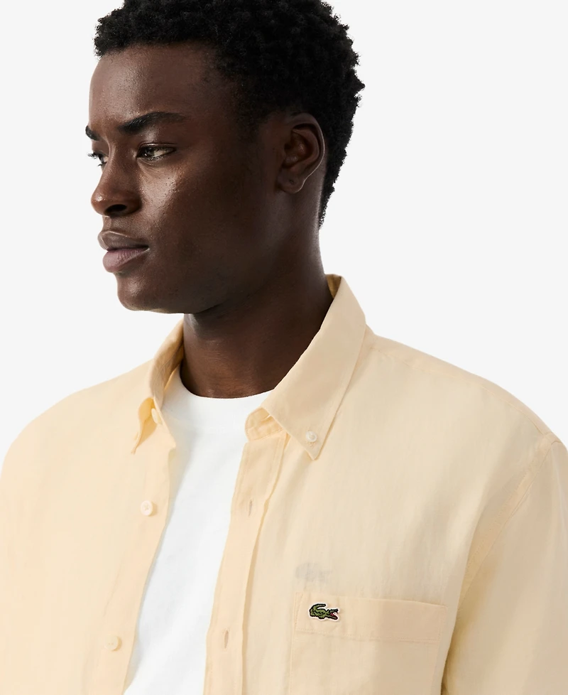 Lacoste Men's Regular-Fit Logo Linen Shirt