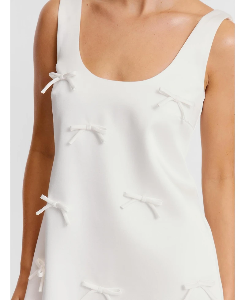 Six Stories Women's Scoop Neck Bow Detail Mini Dress