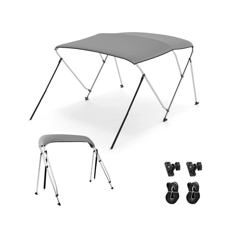 Hongge 3-Bow Boat Bimini Top Sun Shade Boat Canopy with Storage Boot
