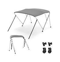 Hongge 3-Bow Boat Bimini Top Sun Shade Boat Canopy with Storage Boot