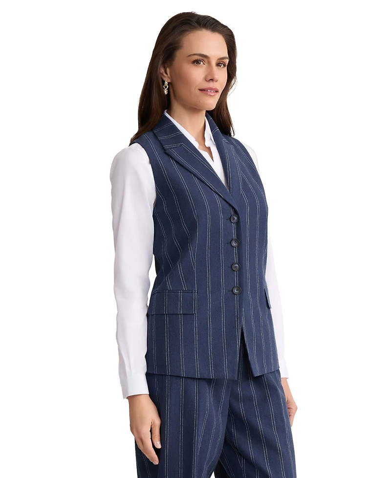 Jones New York Women's Four-Button Peak Lapel Vest