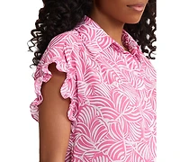 Jones New York Women's V-Neck Button-Front Top