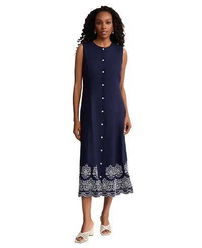 Jones New York Women's Crewneck Midi Dress