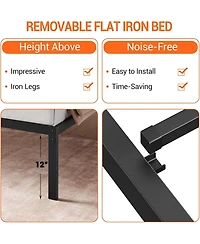 gaomon Full Metal Platform Bed Frame Heavy Duty Quiet Storage Slats No Box Spring Kid Friendly