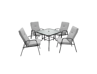 Slickblue Outdoor 5-Piece Dining Set with Stackable Chairs and Cushions