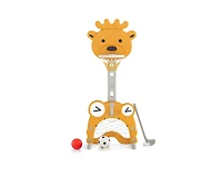 Hongge 4-in-1 Toddler Height Adjustable Basketball Hoop with Ring Toss for 3+ Kids